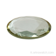 Parti di orologio in vetro in superficie di taglio del diamante